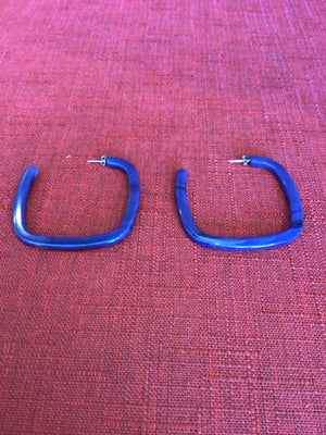 Machete Acrylic Black Hoops Earrings