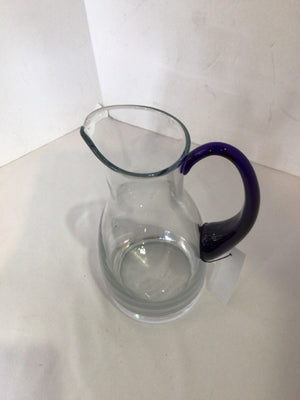Clear/Blue Glass Pitcher