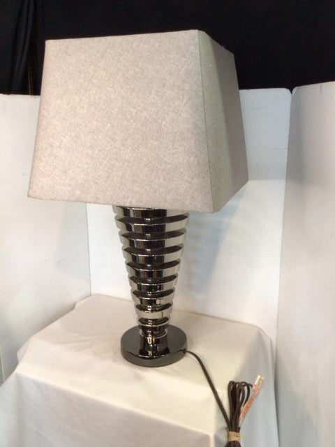 Chrome Metal Stripe Lamp