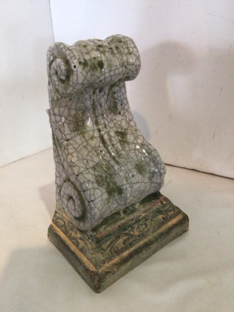 Vintage Green Ceramic Architectural Accent