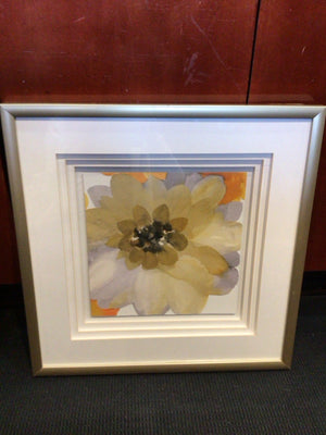 Print Brown/Blue Flower Framed Art