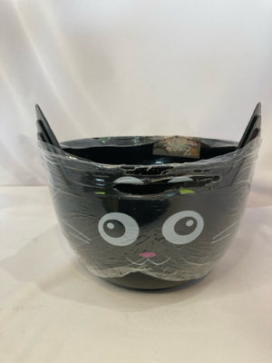 Halloween Black Plastic Cat Bowls Holiday Item