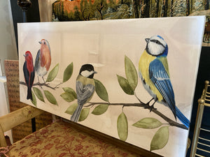 Multi-Color Birds Branches Stretch Canvas