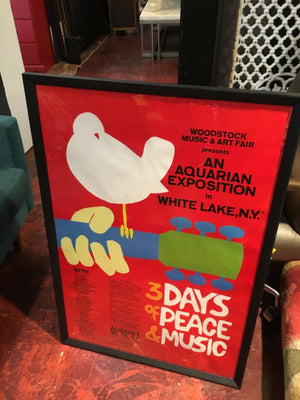 Woodstock Red/white Birds Framed Art