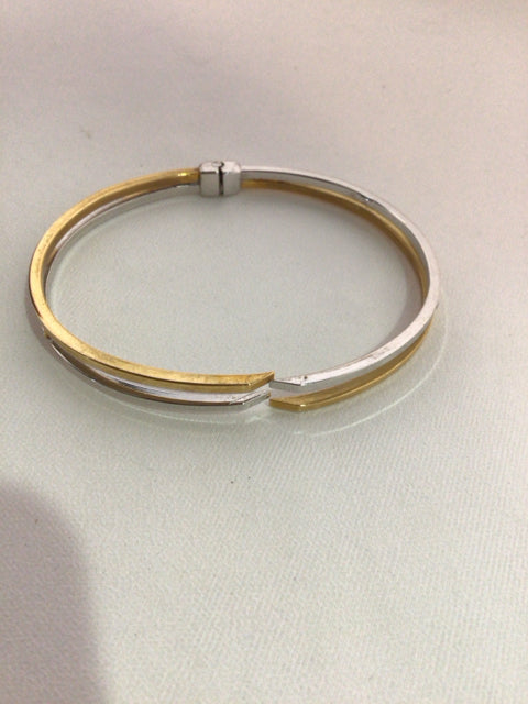 Silver Silver/Gold Bangle Bracelet