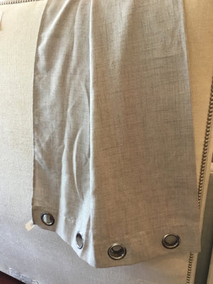 Set of 3 Tan Polyester Grommet Top Draperies/Curtains