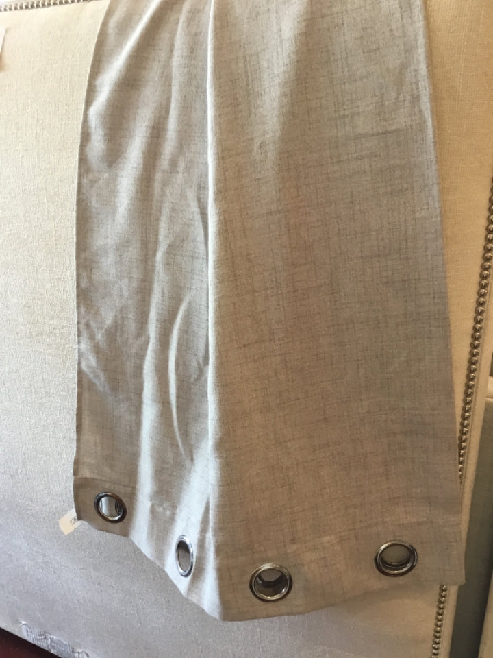 Set of 3 Tan Polyester Grommet Top Draperies/Curtains