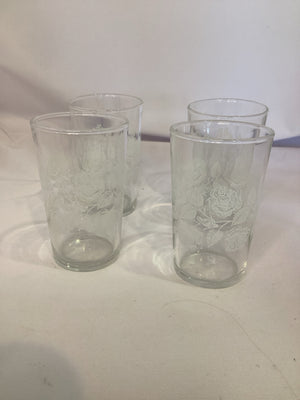 Vintage Clear/White Juice Glasses