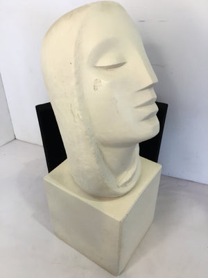 Signed Bust White Ceramic Sculpture