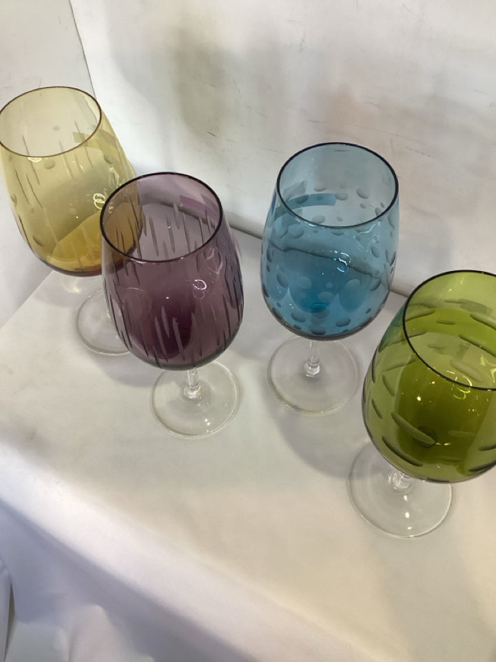 Set of 4 Multi Glass Wine Glasses