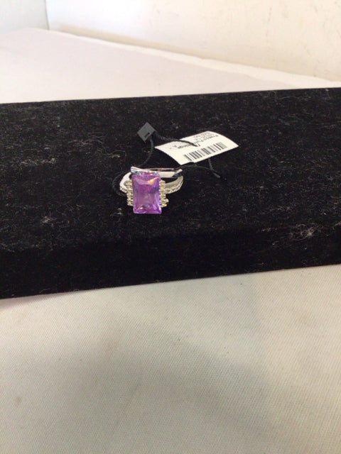 Metal Purple/Silver Amethyst Ring