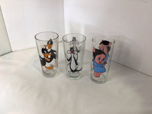 Set of 3 Glass Looney Tunes Glasses