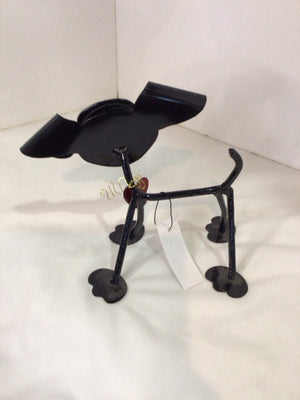 Black Metal Dog Sculpture