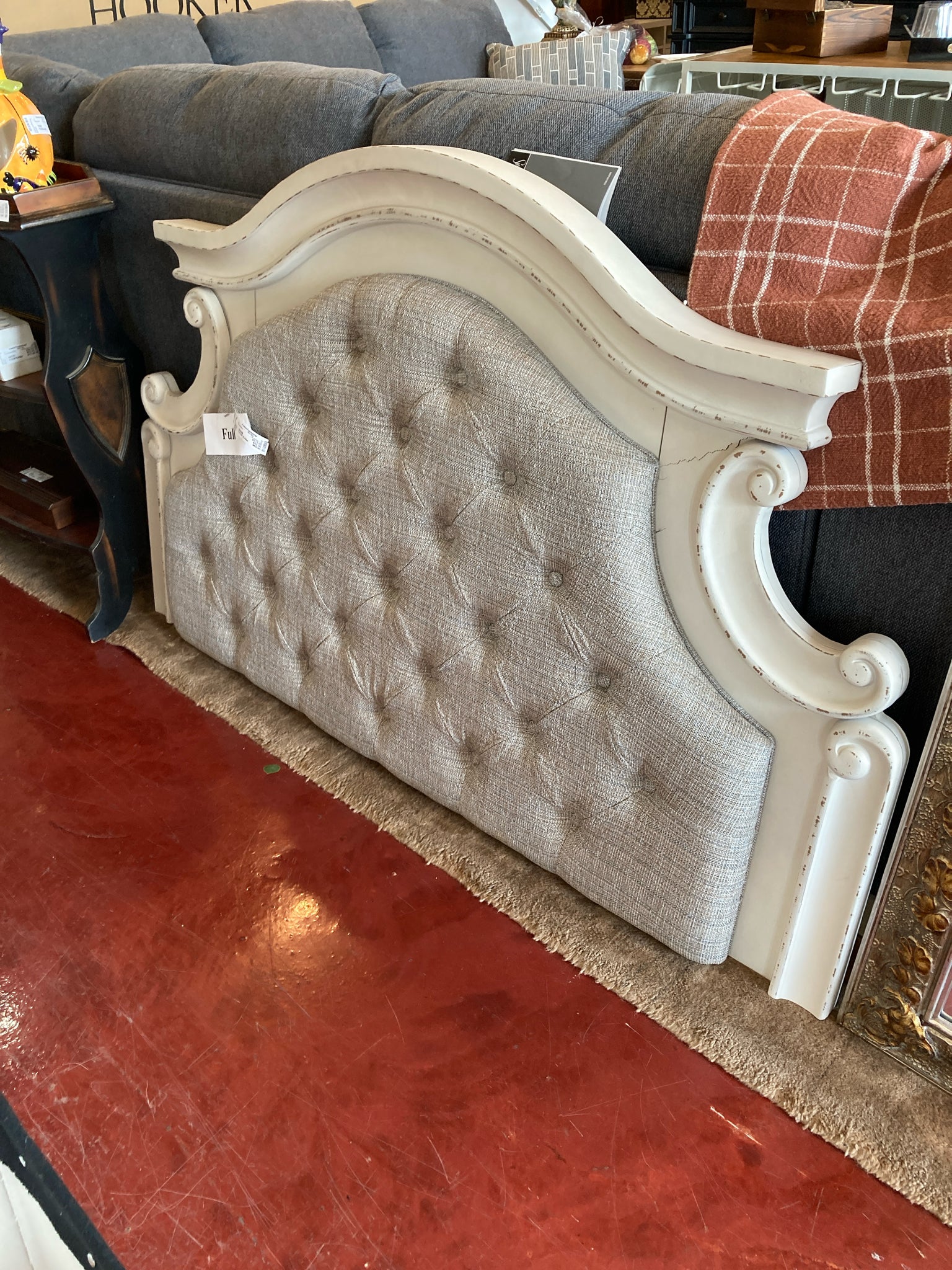Full Ashley Full Upholstered Cream Headboard