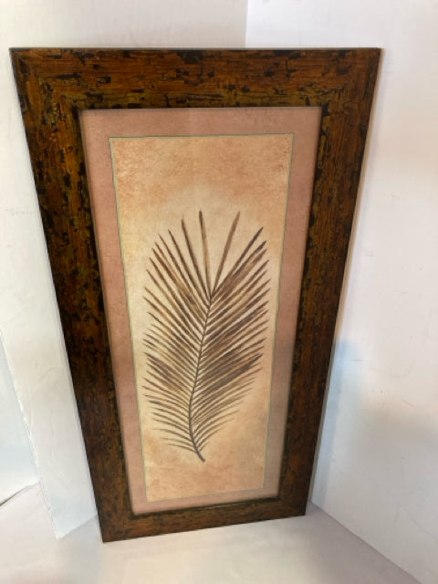Tan/Black Leaf Framed Art