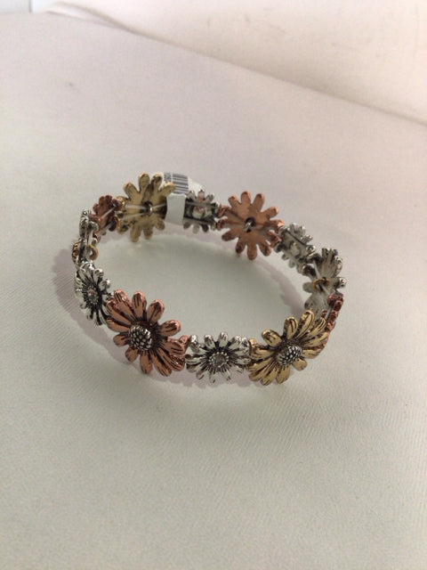 Silver/Gold Floral Bracelet