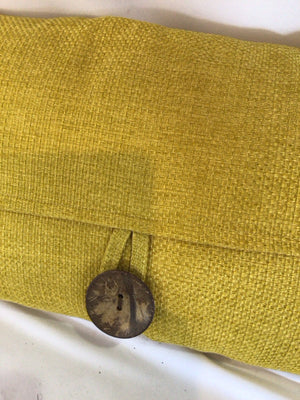 Down Mustard Polyester Button Pillow