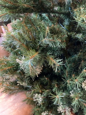 Paul Minor Pre-Lit Green Christmas Tree Frosted Holiday Item