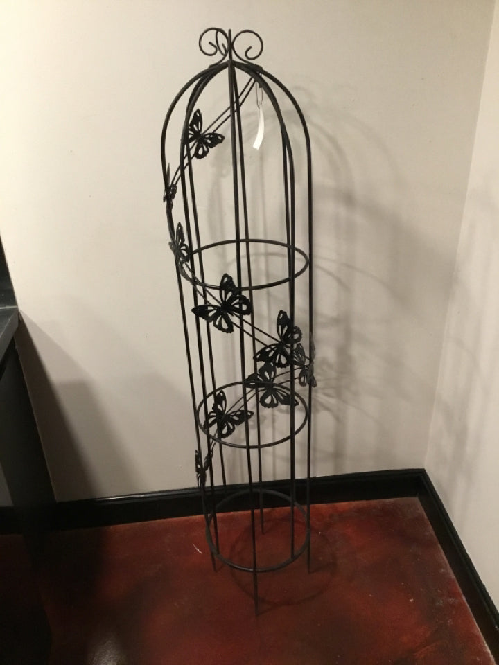 Outdoor/Outside Black Metal Butterflies Trellis