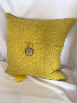 Down Mustard Polyester Button Pillow