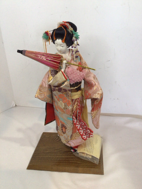 Vintage Japanese Red/Multi Cloth Doll