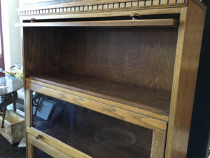 Barrister Oak Glass Front Brown Bookcase/Bookshelf