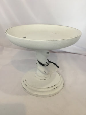 White Plaster Cake Plate/Stand