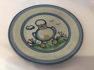 M.A. Hadley Gray/Blue Pottery Salad Plate