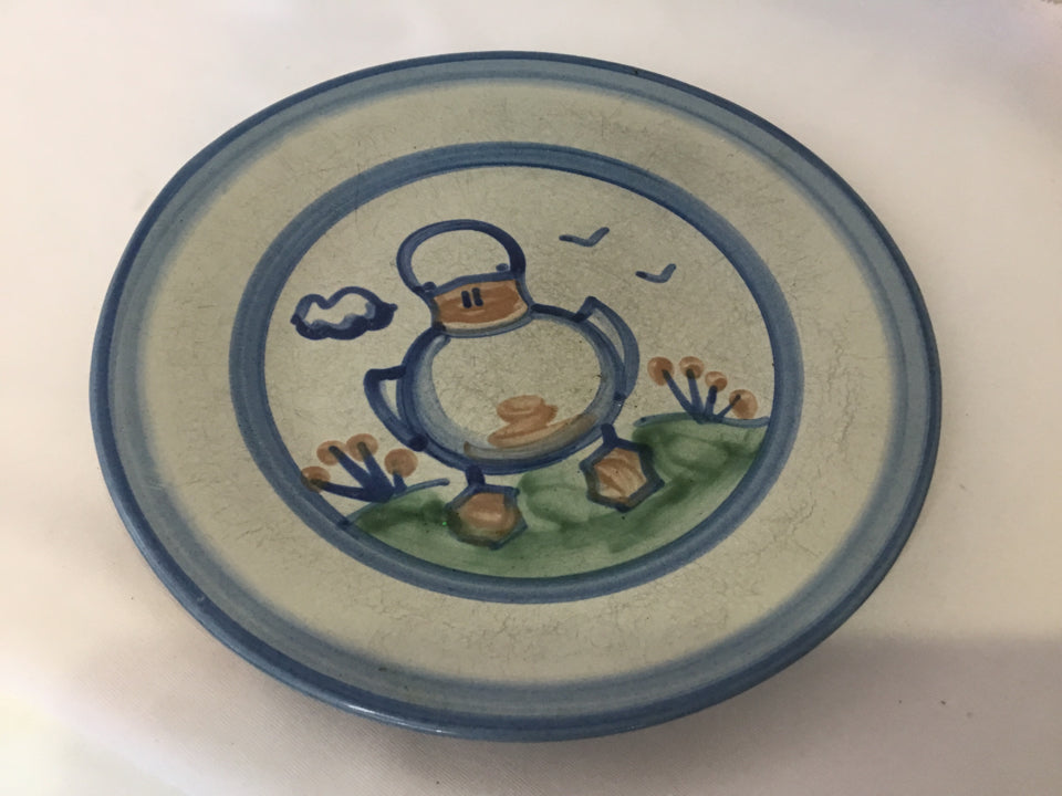 M.A. Hadley Gray/Blue Pottery Salad Plate