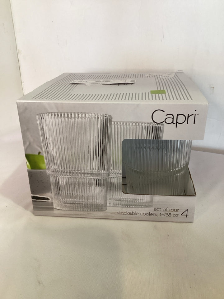 Set of 4 Clear Glasses