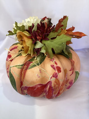 Fall Orange Pumkin Floral Holiday Item