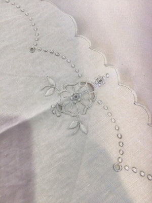 Vintage White Linen Table Runner