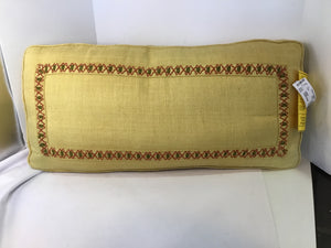 Custom Order Yellow Linen Embroidered Pillow