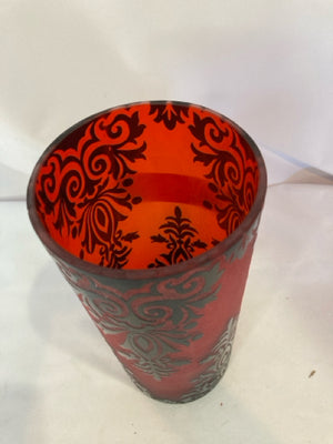 Etched Red Vase