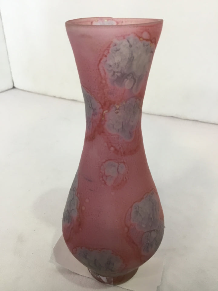 Purple Frosted Glass Vase