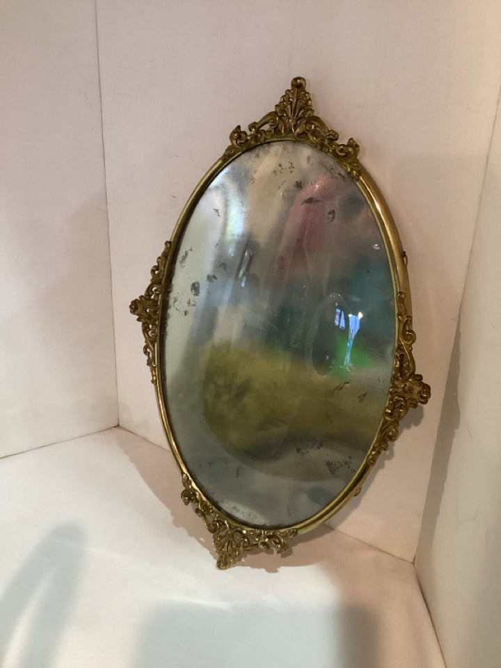 Vintage Gold Metal Oval Frame