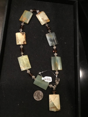 Green Rectangle Necklace