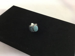 Sterling Silver Blue Rhinestone Ring