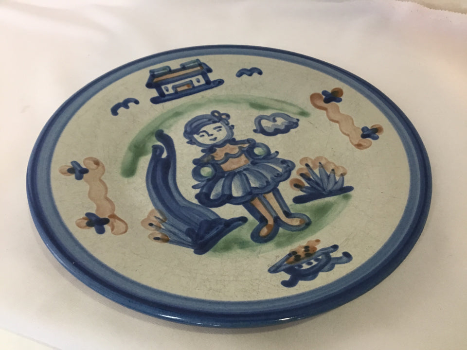 M.A. Hadley Gray/Blue Pottery Salad Plate