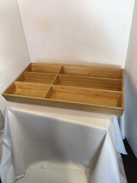 Bamboo Divided Silverware Caddy