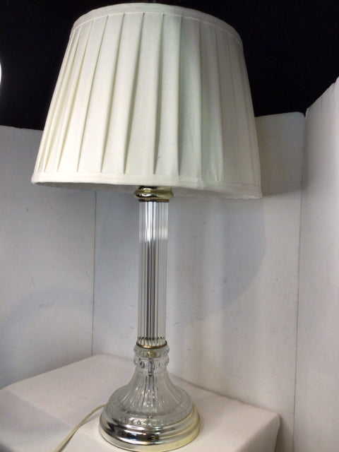 Vintage Silver/Clear Glass Lamp