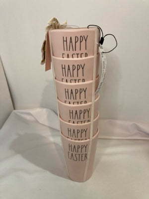 Easter Pink Plastic Set of 6 Glasses