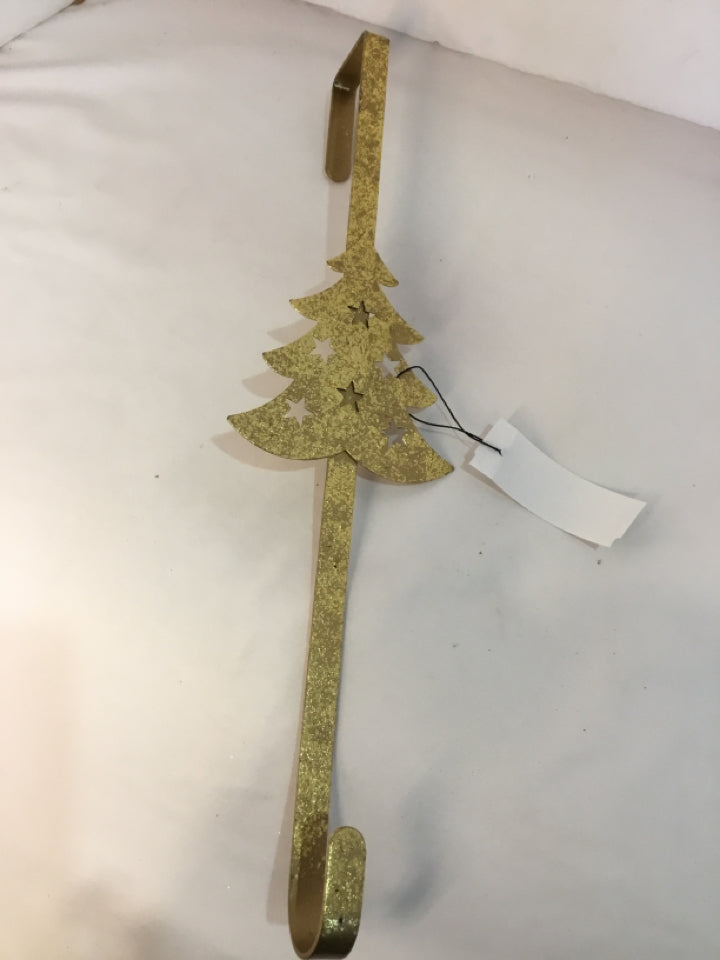 Gold Metal Christmas Tree Wreath Hanger