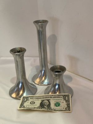 Taper Aluminum Set of 3 Candle Holder