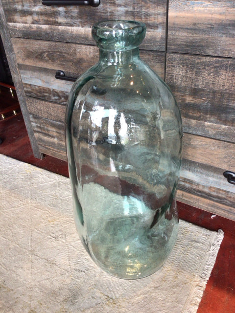 Vase Blue Glass Oversized Bottle