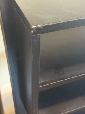 Leaning Black Wood Shelf