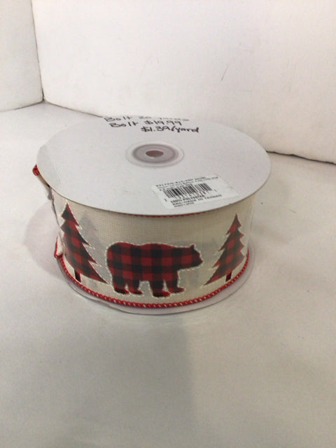 Ribbon White/Red Moose Holiday Item