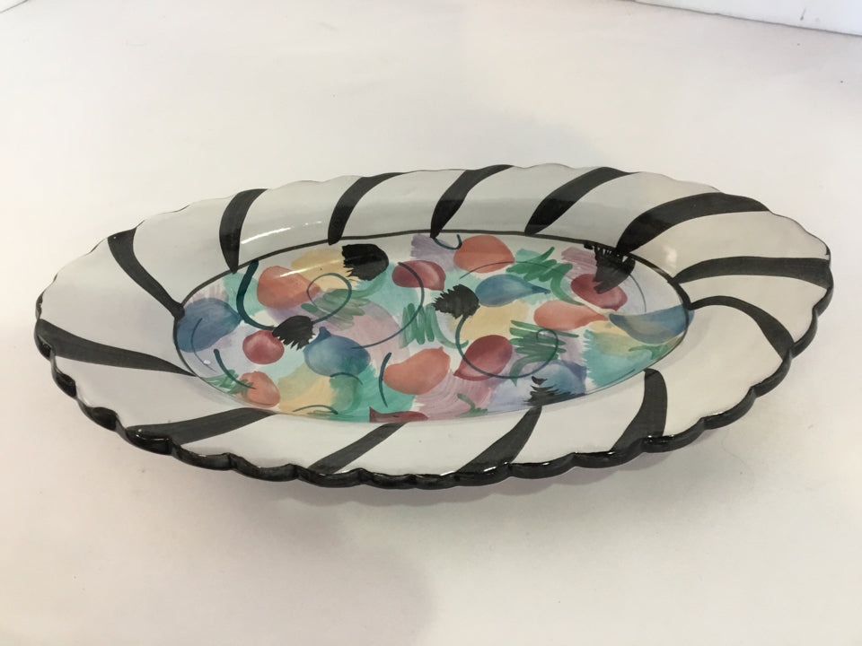 Pugh White/Multi Stoneware Vegetable Tray