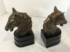 Bronze Brass Horse Head Book Ends