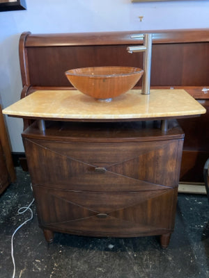 Vanity Brown/Amber Wood/Stone Cabinet Sink